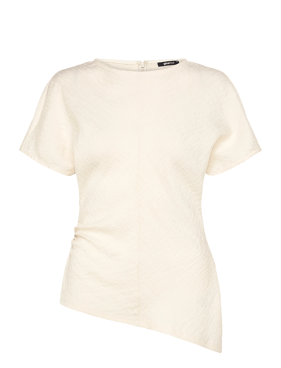 Gina Tricot - Asymmetric top - t-shirts - ecru (1045) - 1