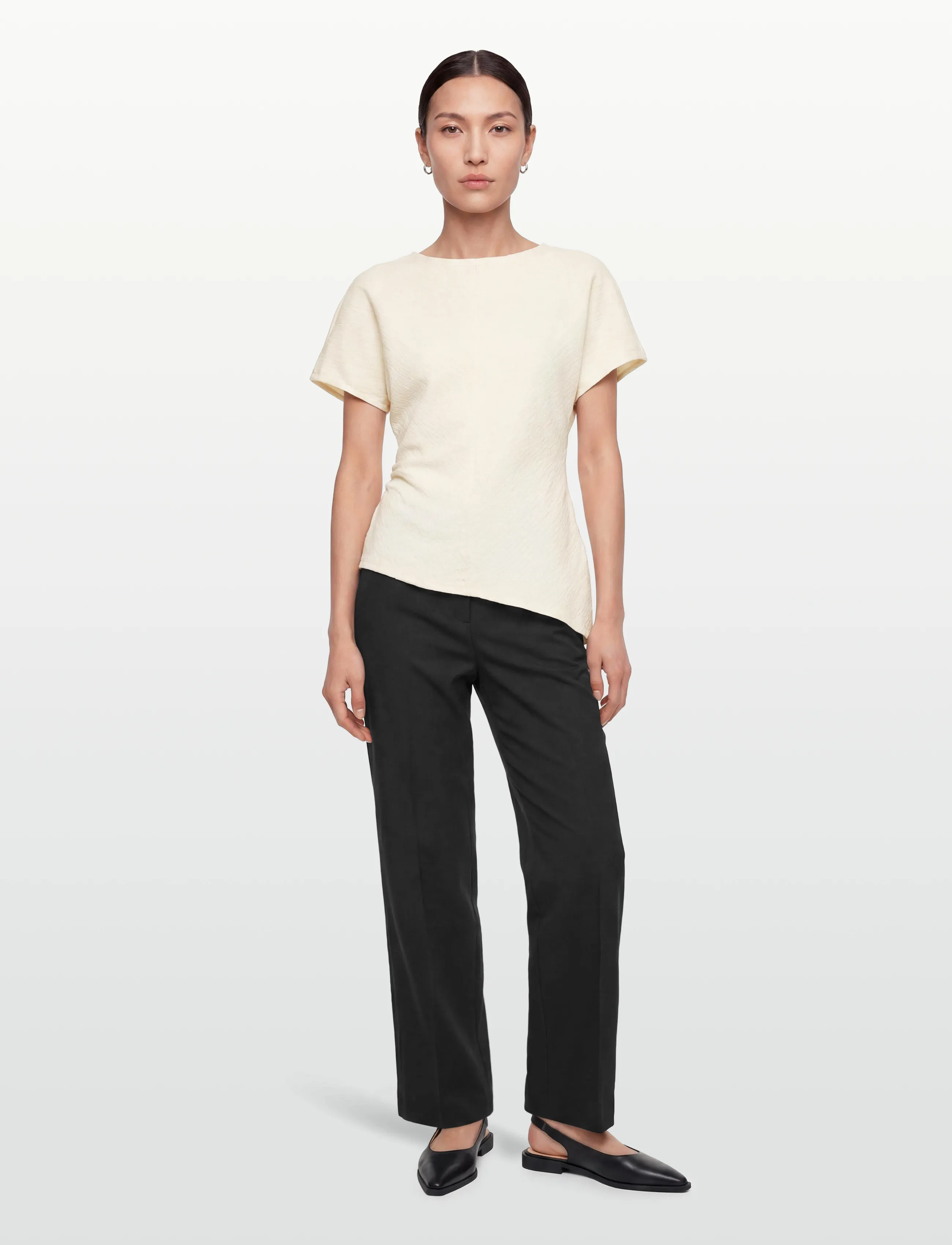 Gina Tricot Asymmetric Top, Kvinder, Asymmetrisk Top, Cream, Str: 42