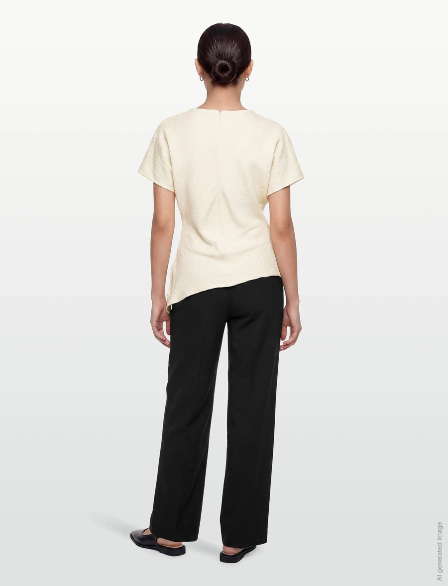 Gina Tricot - Asymmetric top - t-shirts - ecru (1045) - 4