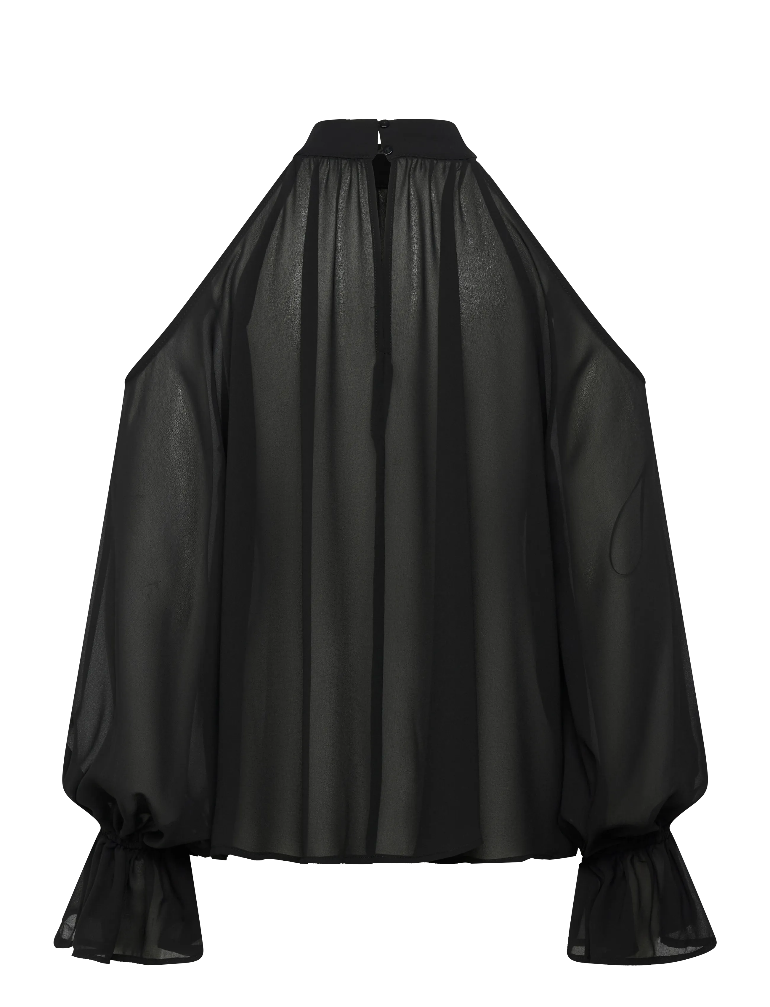 Gina Tricot - Boho chiffong blouse - pikkade varrukatega pluusid - black (9000) - 2