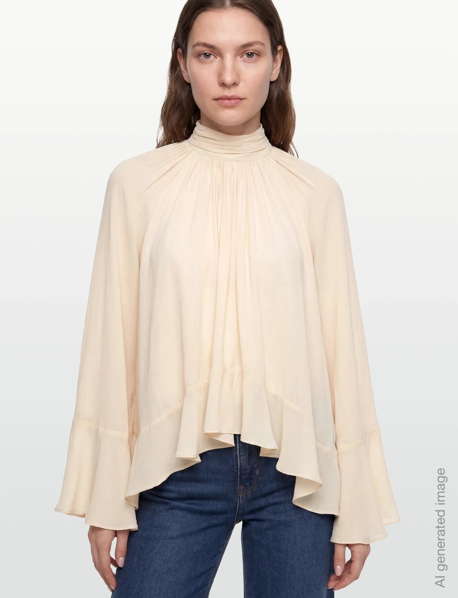 Gina Tricot - Boho frill blouse - long sleeved blouses - peach (2560) - 3