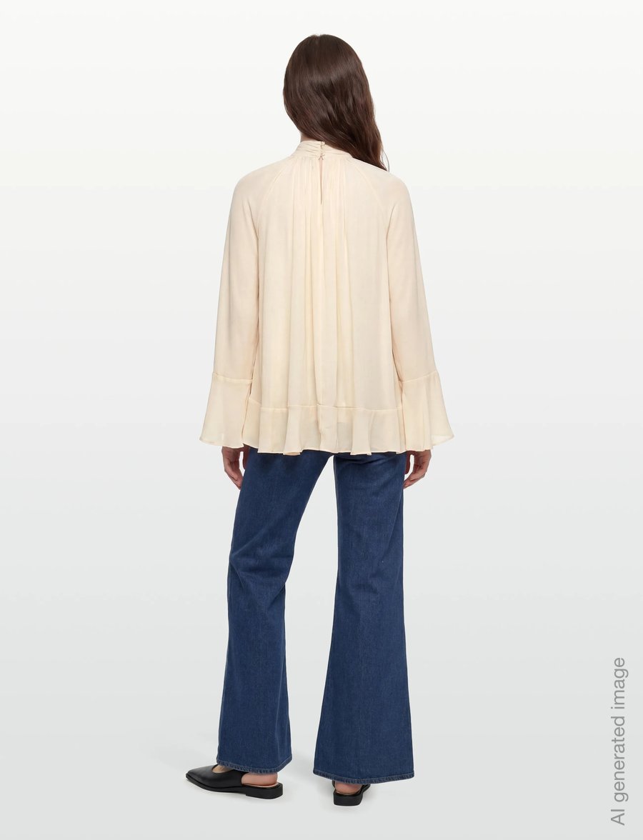 Gina Tricot - Boho frill blouse - long sleeved blouses - peach (2560) - 4