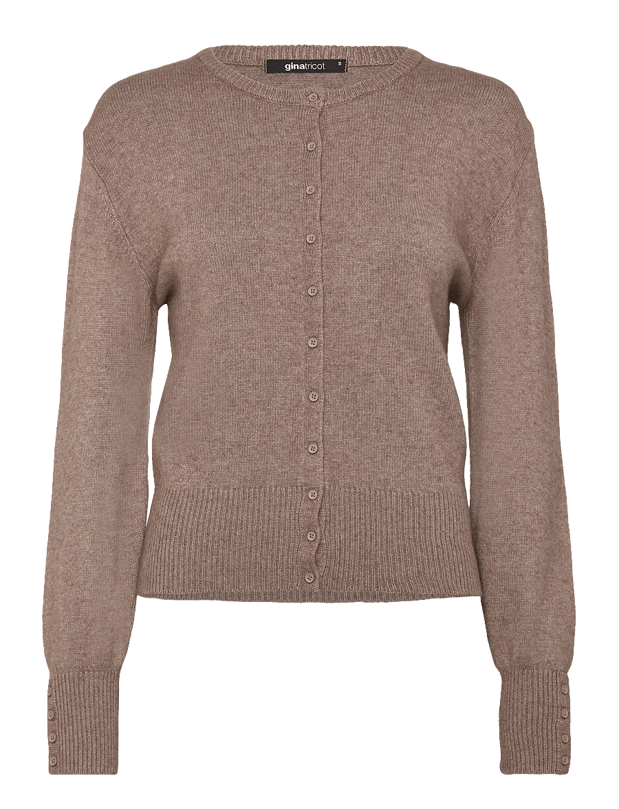 Gina Tricot - Knitted cardigan - koftor - brown melange (7924) - 0