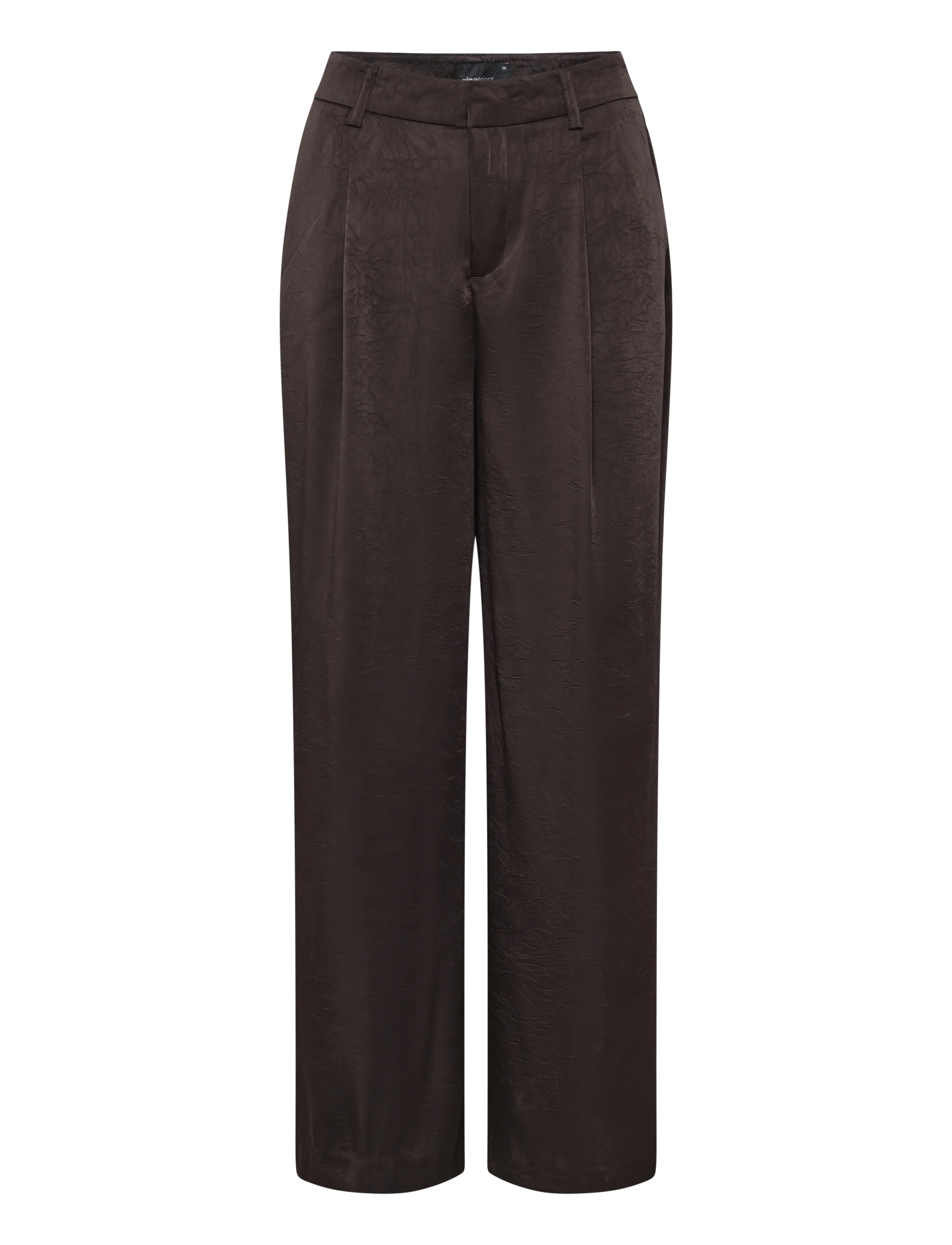 Gina Tricot Pleated satin trousers - Moetrendid - DARK BROWN (7180) / brown