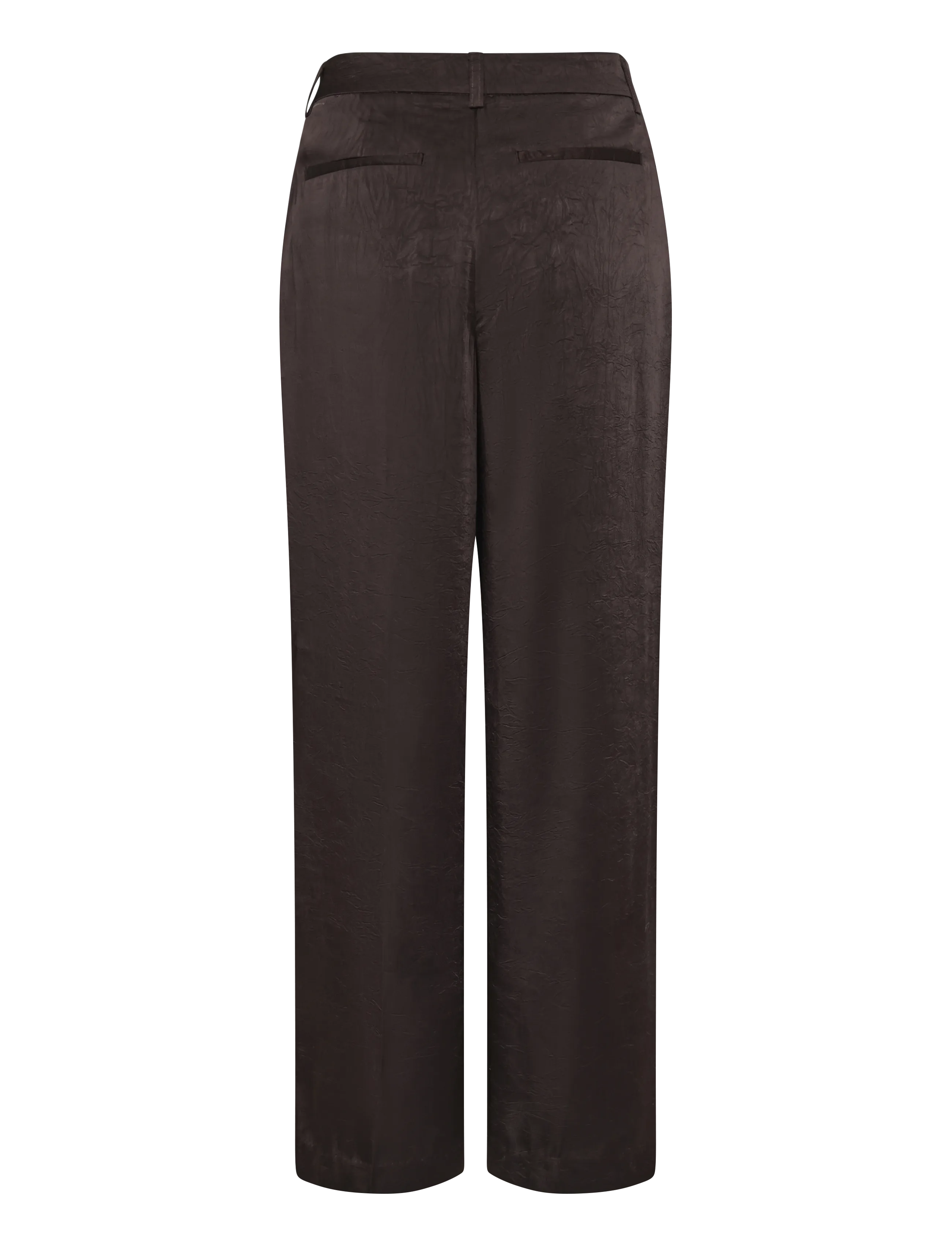Gina Tricot - Pleated satin trousers - laia säärega püksid - dark brown (7180) - 1