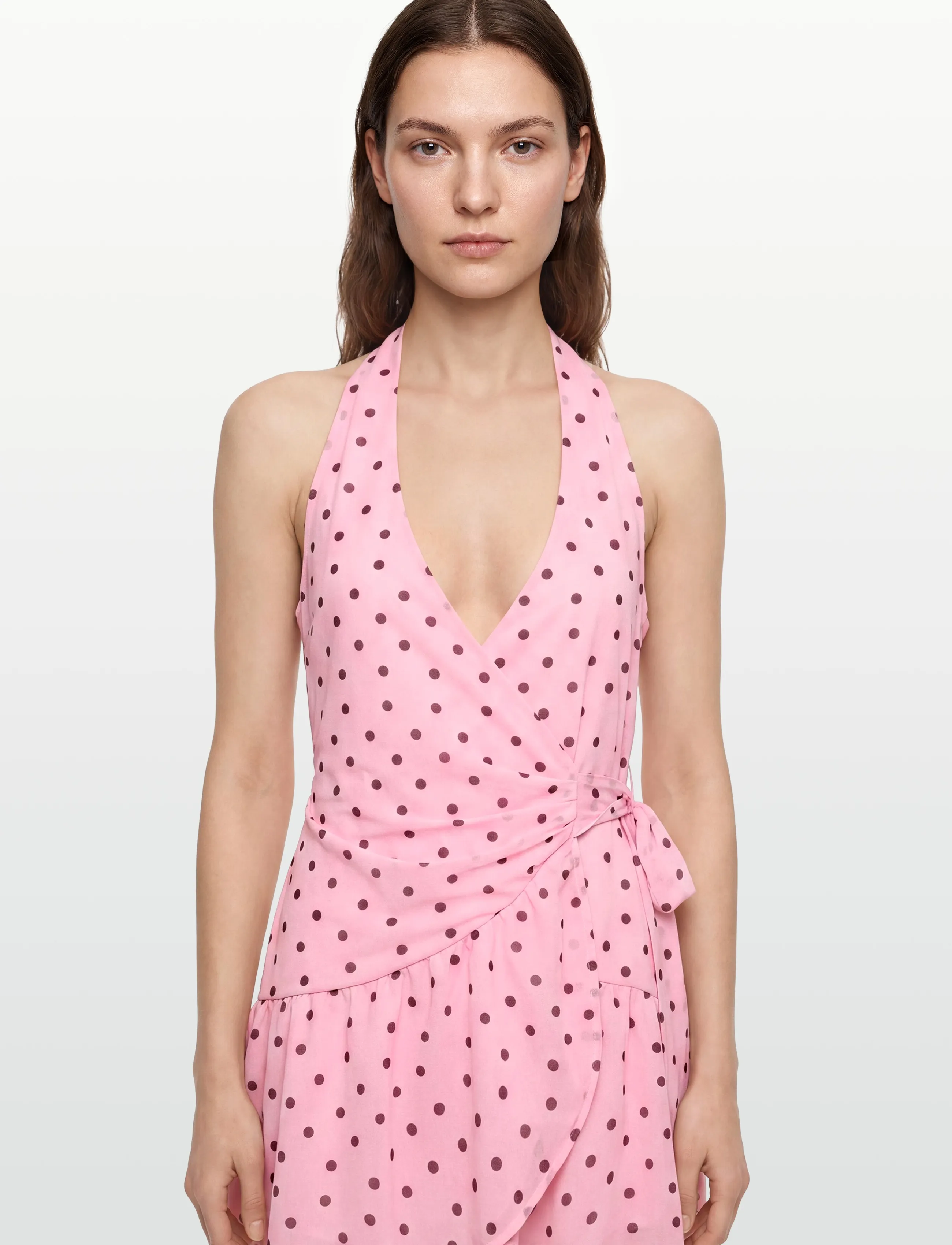 Gina Tricot - Sheer wrap dress - sommerkjoler - pink dot - 3