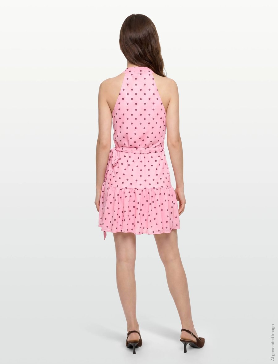Gina Tricot - Sheer wrap dress - sommerkjoler - pink dot - 4