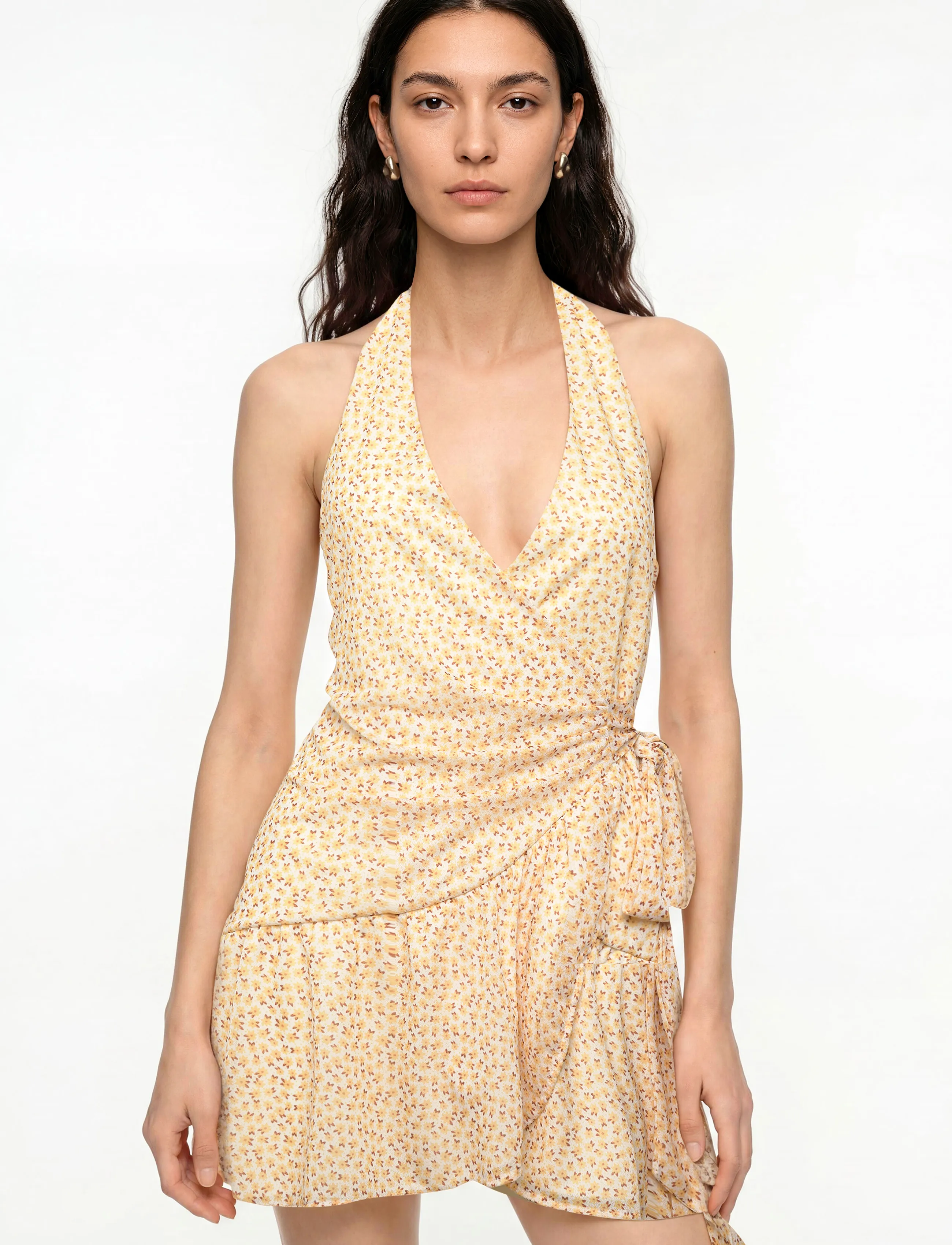 Gina Tricot - Sheer wrap dress - sommerkjoler - sunflower - 3