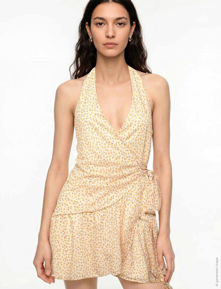 Gina Tricot - Sheer wrap dress - sommerkjoler - sunflower - 3