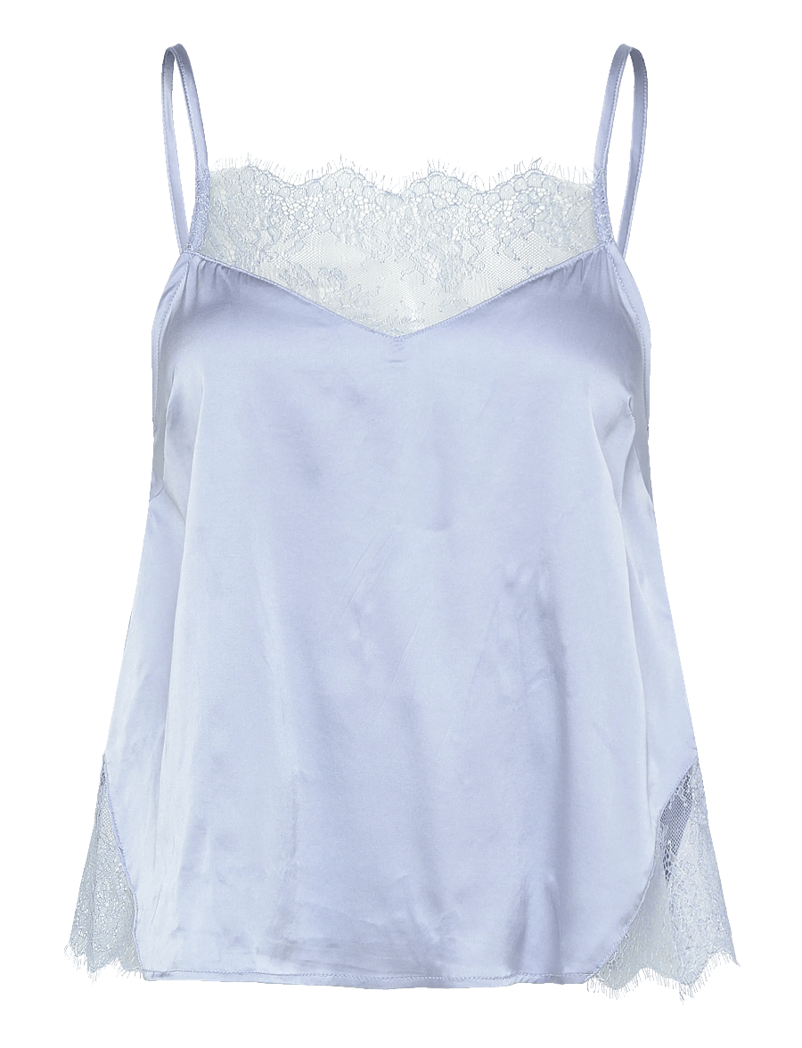 Gina Tricot - Satin loungewear singlet - tops - dreamy blue - 0