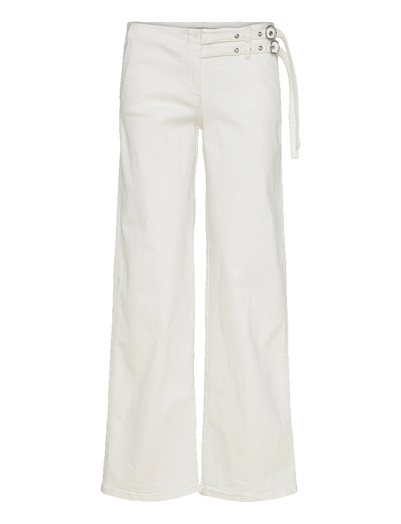 Gina Tricot - Booty belted jeans - brede jeans - offwhite - 1