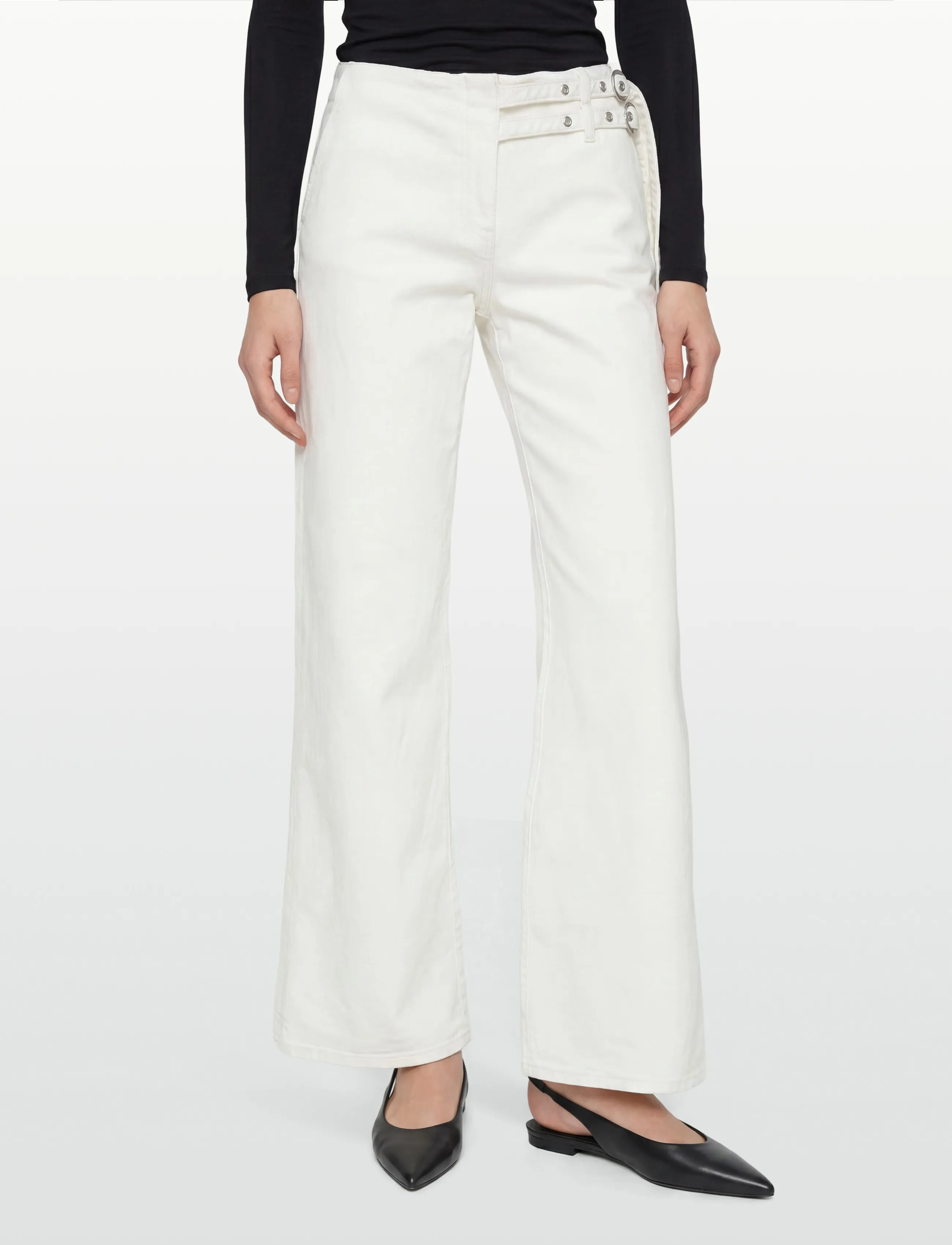 Gina Tricot - Booty belted jeans - vida jeans - offwhite - 3