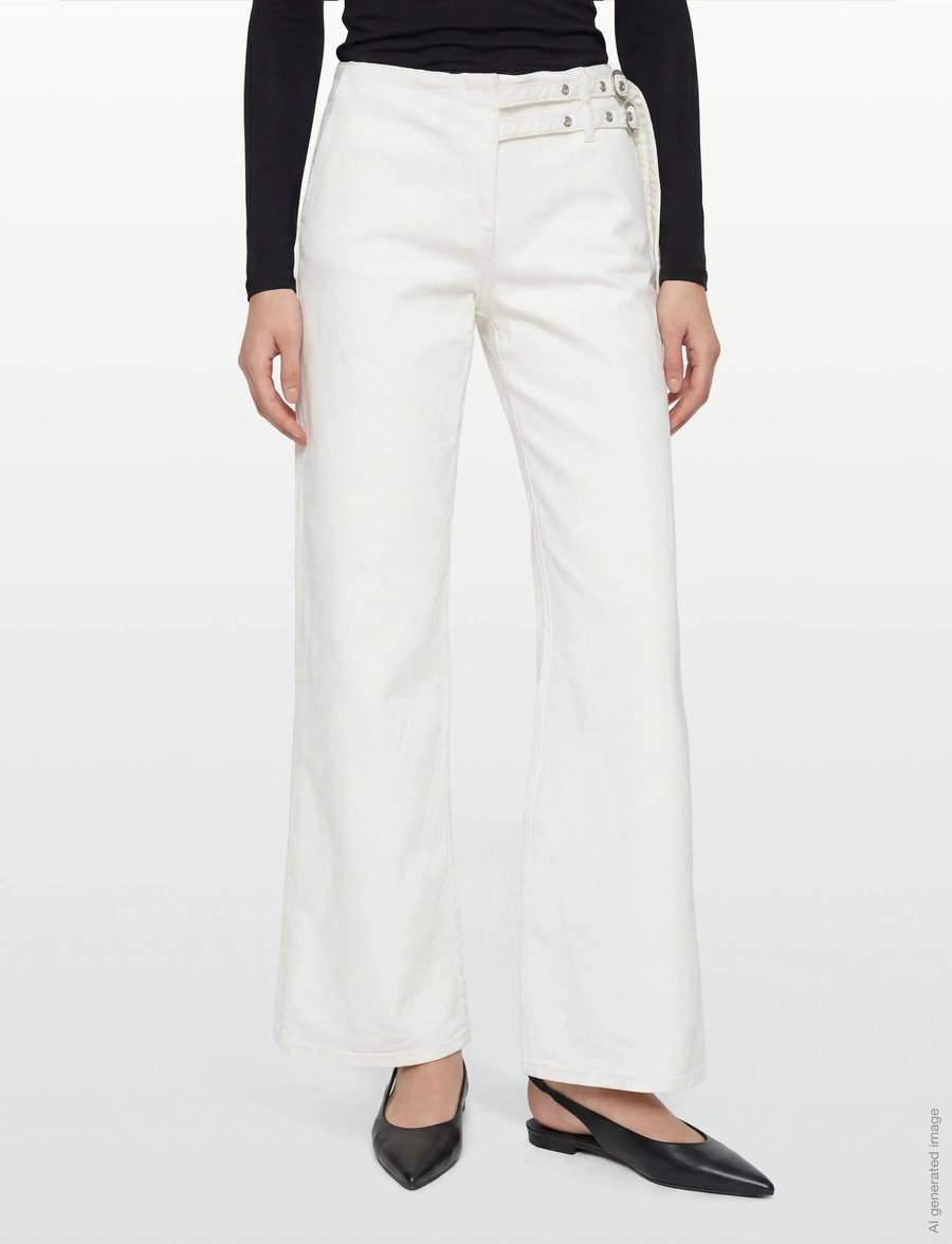 Gina Tricot - Booty belted jeans - vida jeans - offwhite - 3