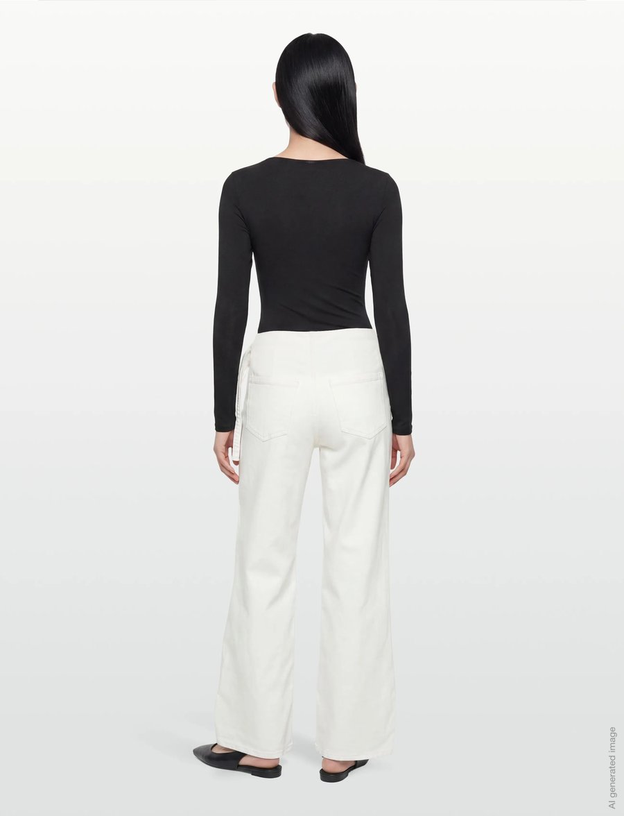 Gina Tricot - Booty belted jeans - vida jeans - offwhite - 4