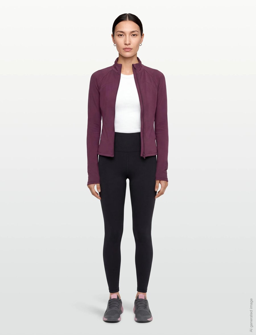 Gina Tricot - Zip yoga jacket - modetrends - wine - 0