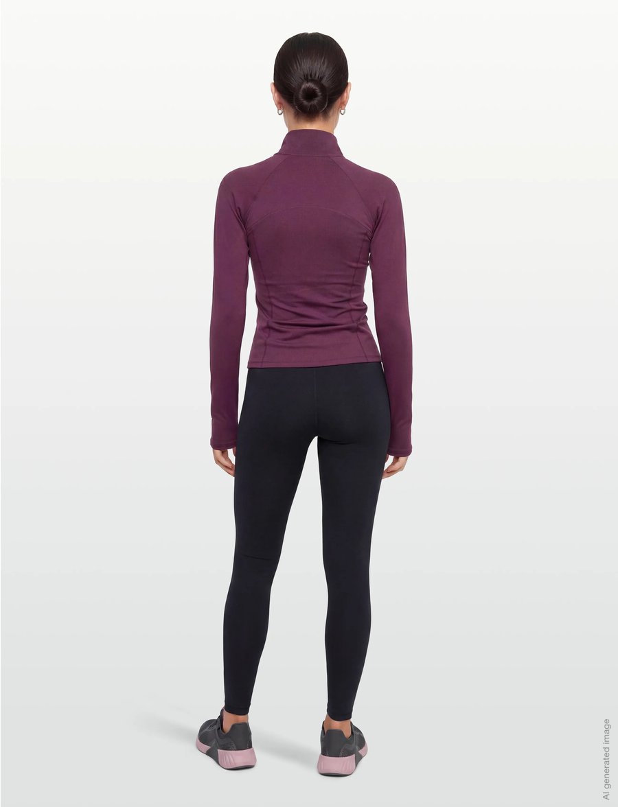 Gina Tricot - Zip yoga jacket - modetrends - wine - 4