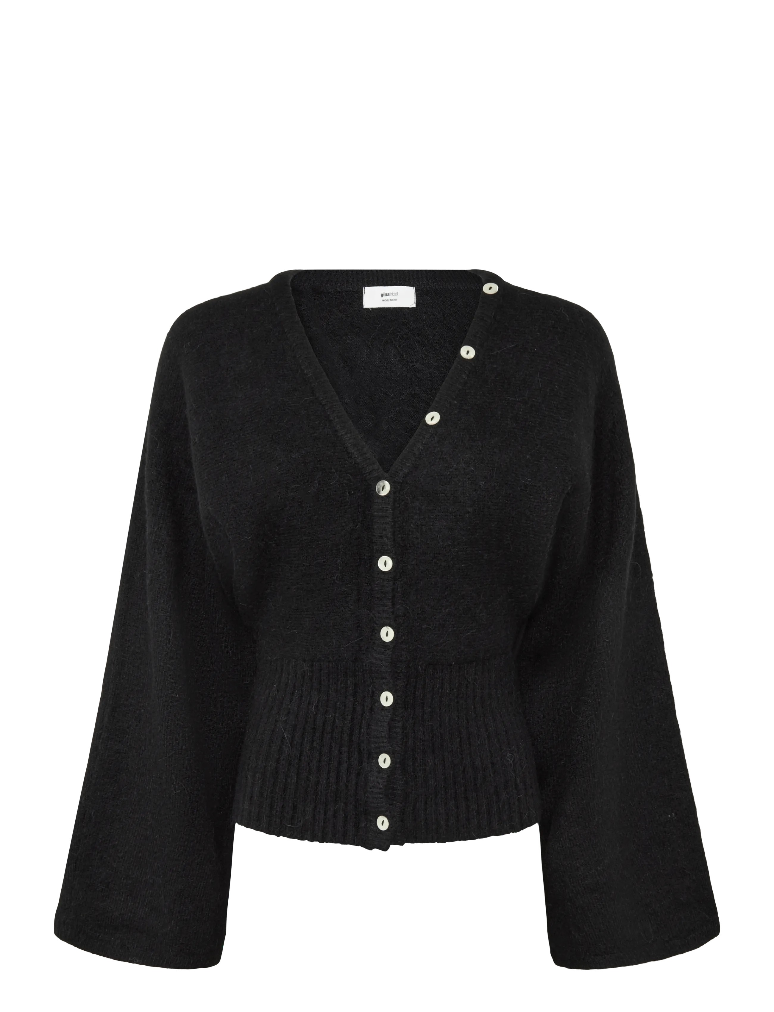 Gina Tricot Fitted waist knitted cardigan - Kläder - BLACK (9000) / black
