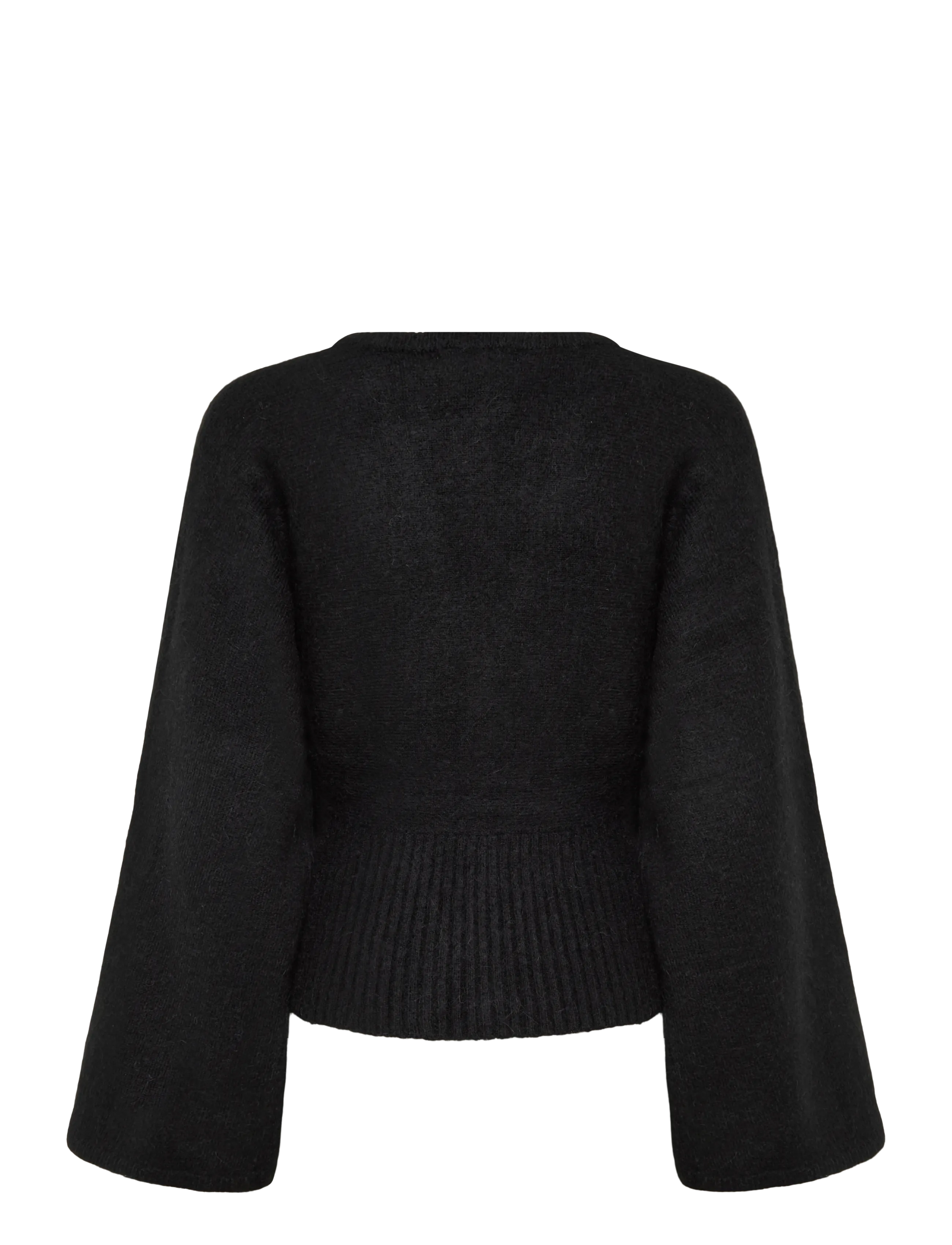 Gina Tricot - Fitted waist knitted cardigan - koftor - black (9000) - 1