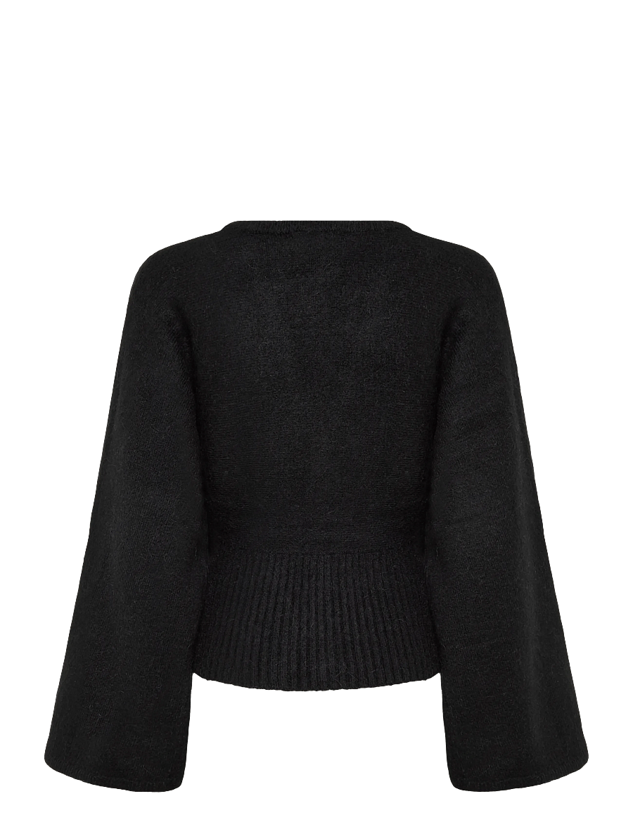 Gina Tricot - Fitted waist knitted cardigan - cardigans - black (9000) - 1