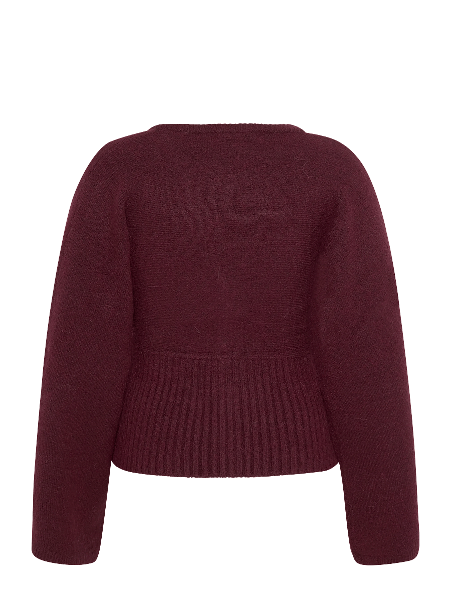 Gina Tricot - Fitted waist knitted cardigan - cardigans - windsor wine - 1