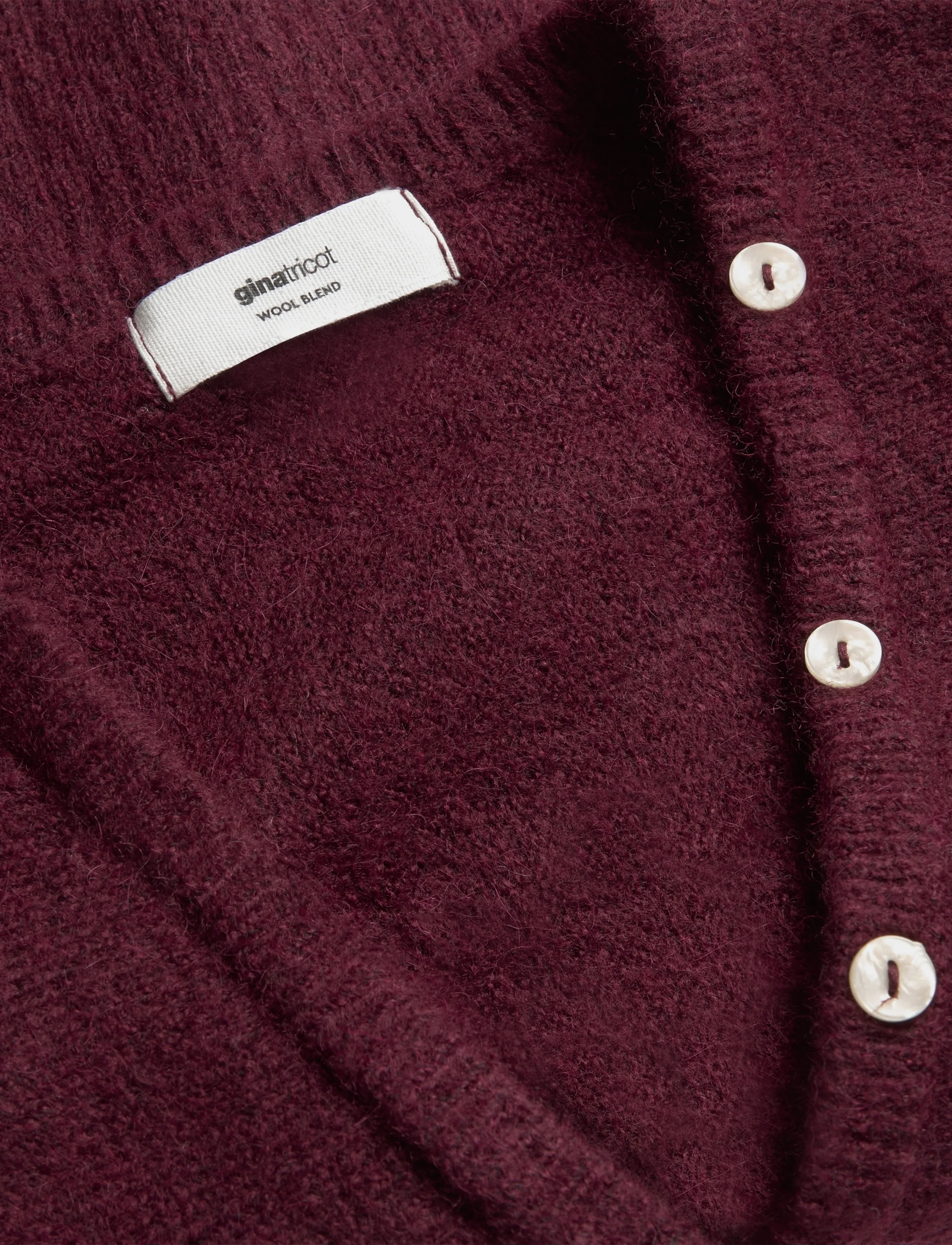 Gina Tricot - Fitted waist knitted cardigan - cardigans - windsor wine - 2