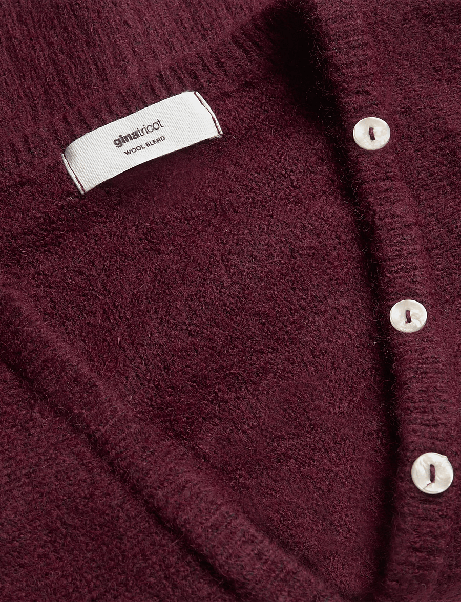 Gina Tricot - Fitted waist knitted cardigan - cardigans - windsor wine - 2