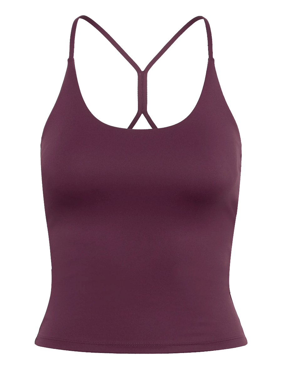 Gina Tricot - Detailed back yoga singlet - toppe & t-shirts - wine - 0