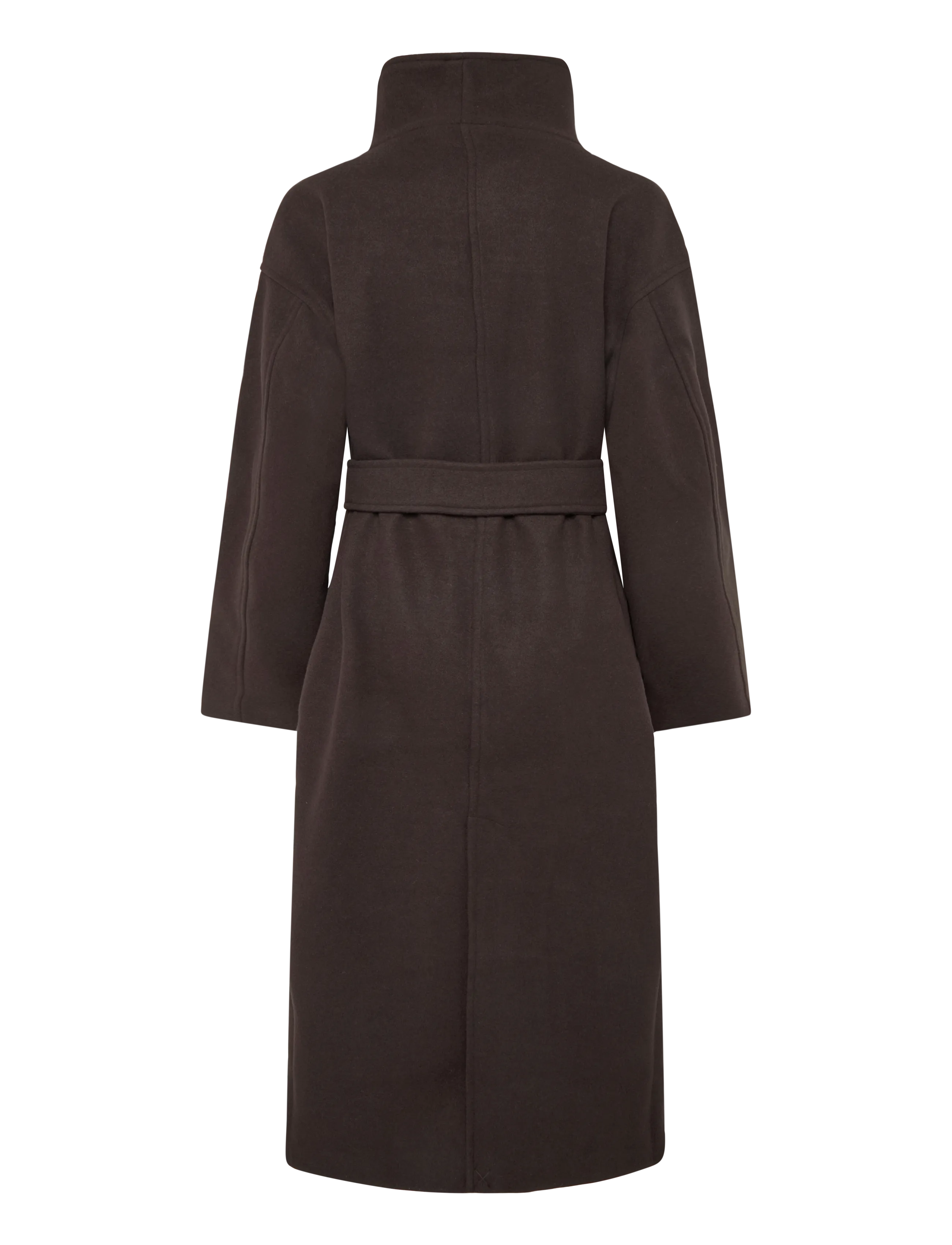 Gina Tricot - High neck wool blend coat - winter jackets - dark brown (7180) - 1
