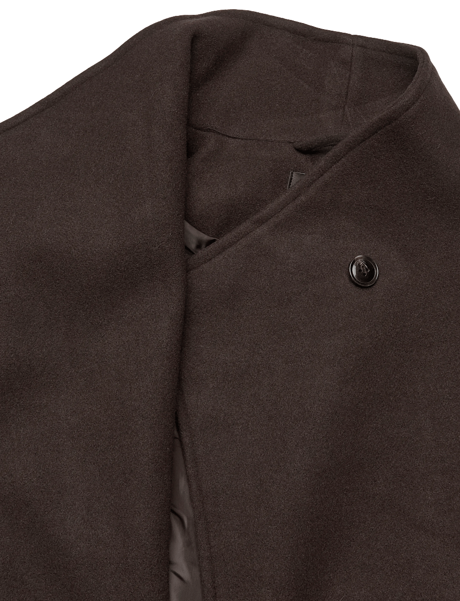 Gina Tricot - High neck wool blend coat - winter jackets - dark brown (7180) - 2