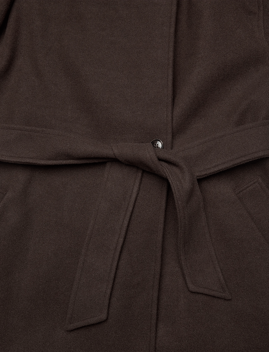 Gina Tricot - High neck wool blend coat - winter jackets - dark brown (7180) - 3