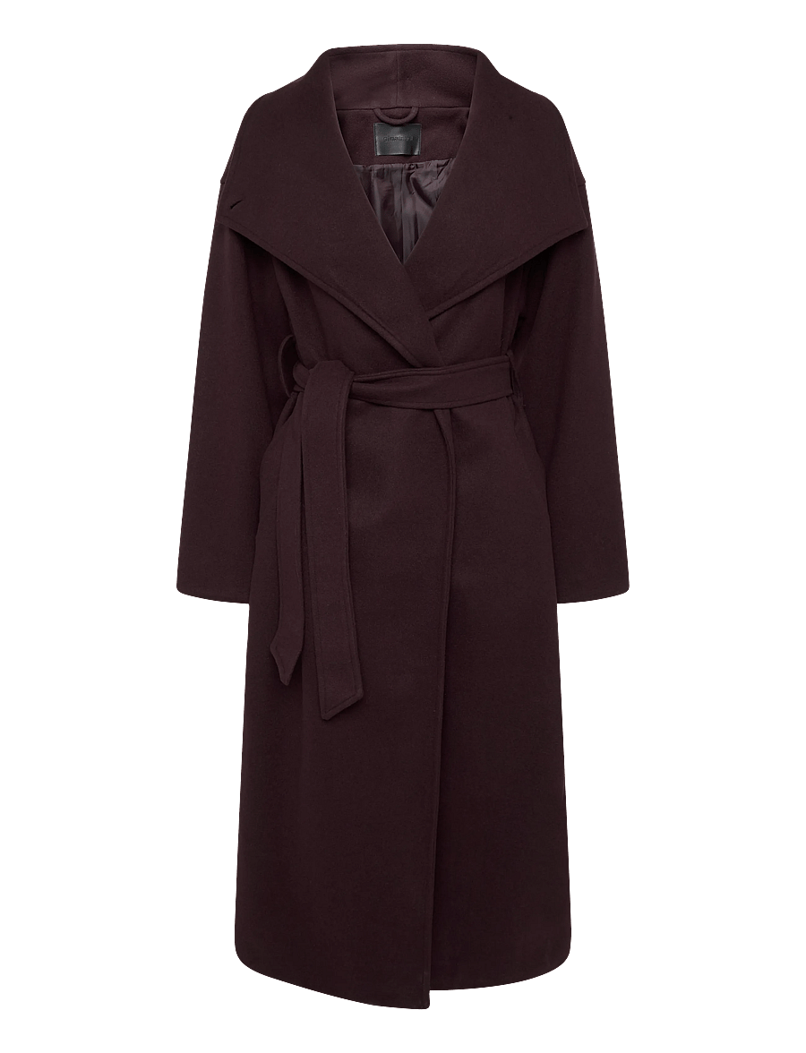 Gina Tricot - High neck wool blend coat - vinterjakker - deep plum - 0