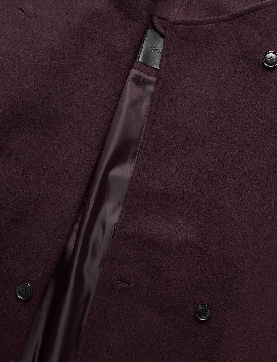 Gina Tricot - High neck wool blend coat - vinterjakker - deep plum - 2