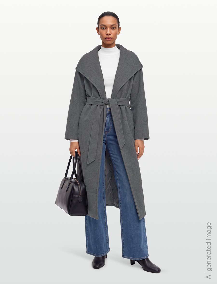 Gina Tricot - High neck wool blend coat - vinterjackor - grey - 0