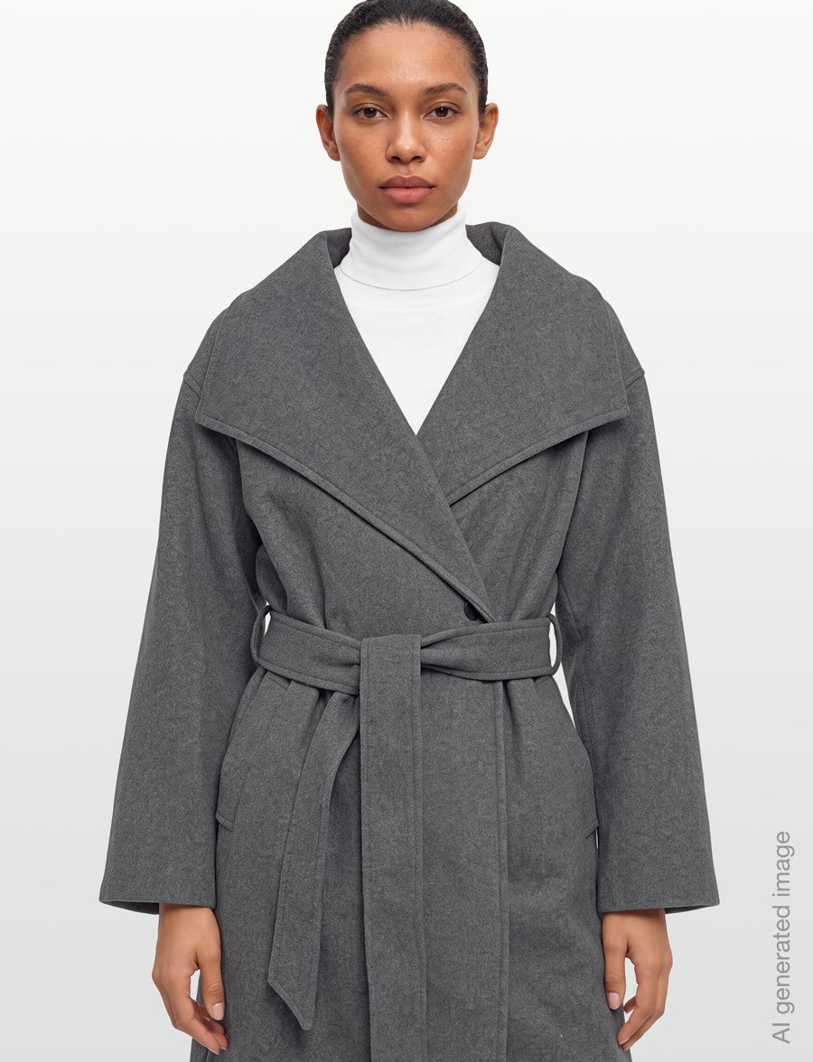 Gina Tricot - High neck wool blend coat - vinterjackor - grey - 3