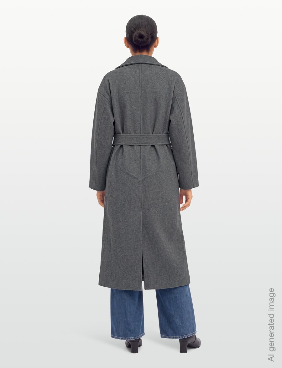Gina Tricot - High neck wool blend coat - vinterjackor - grey - 4
