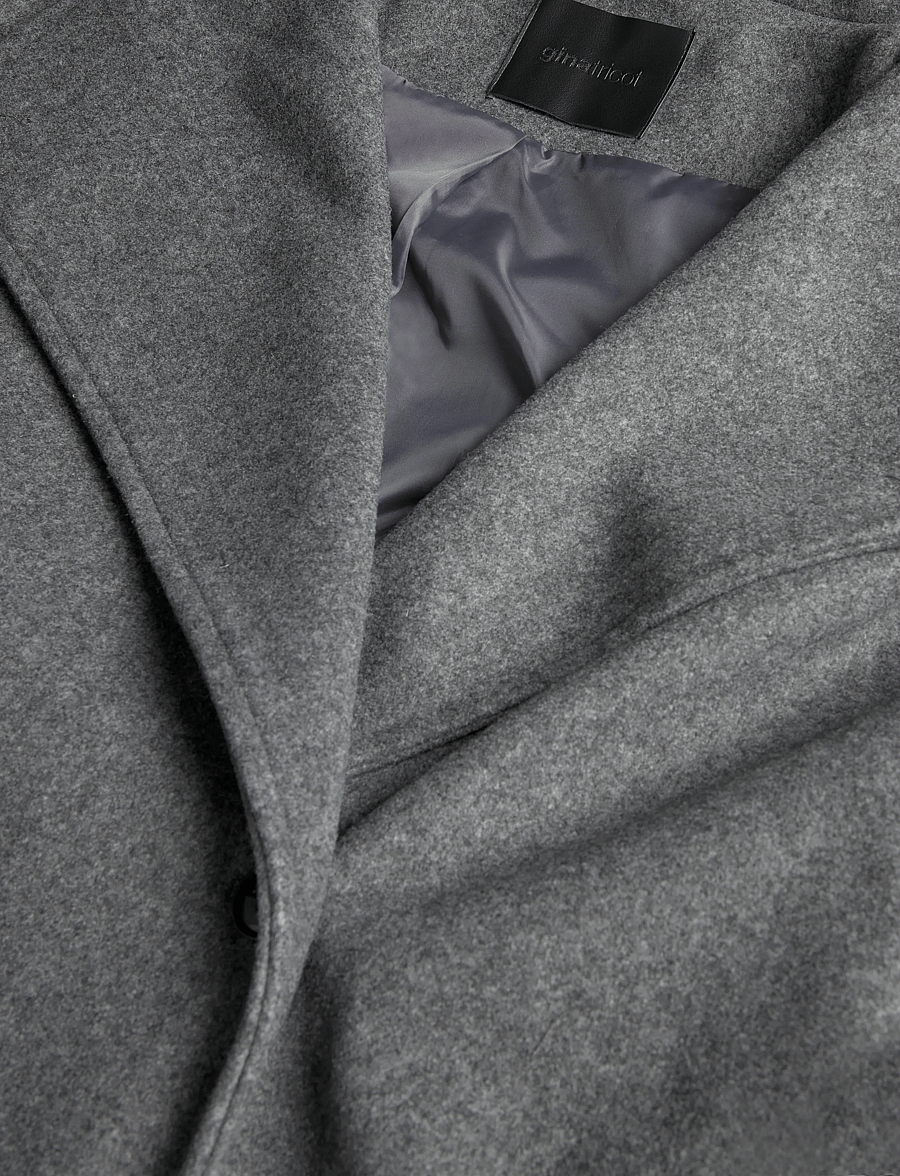 Gina Tricot - High neck wool blend coat - vinterjakker - grey - 2