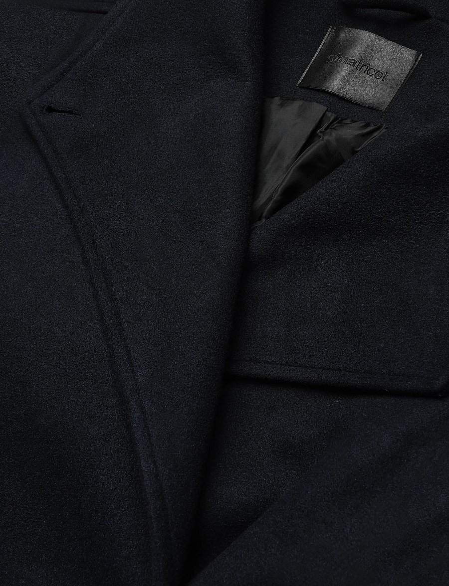 Gina Tricot - High neck wool blend coat - vinterjakker - navy - 2