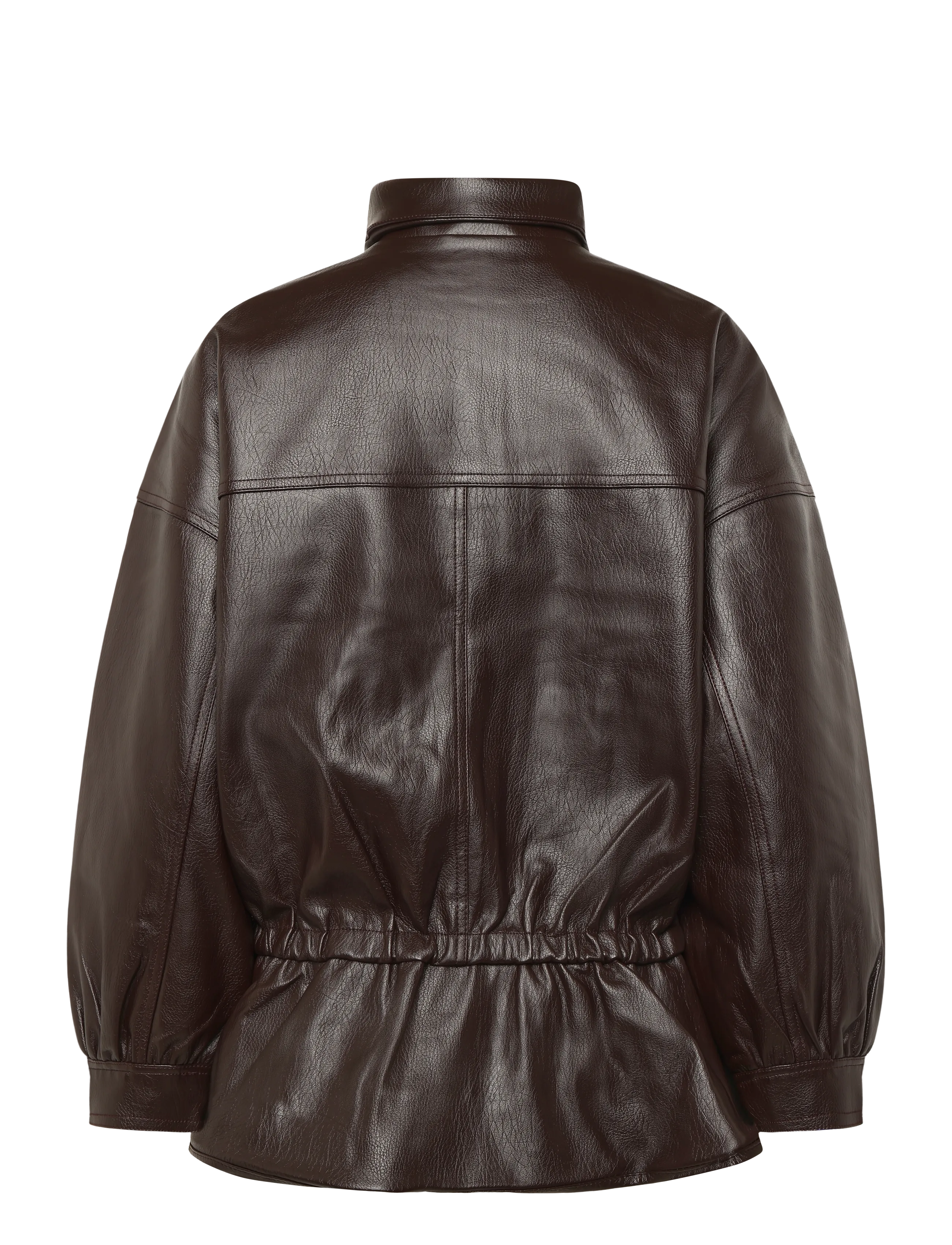 Gina Tricot - Frill pu jacket - leather jackets - deep plum - 1