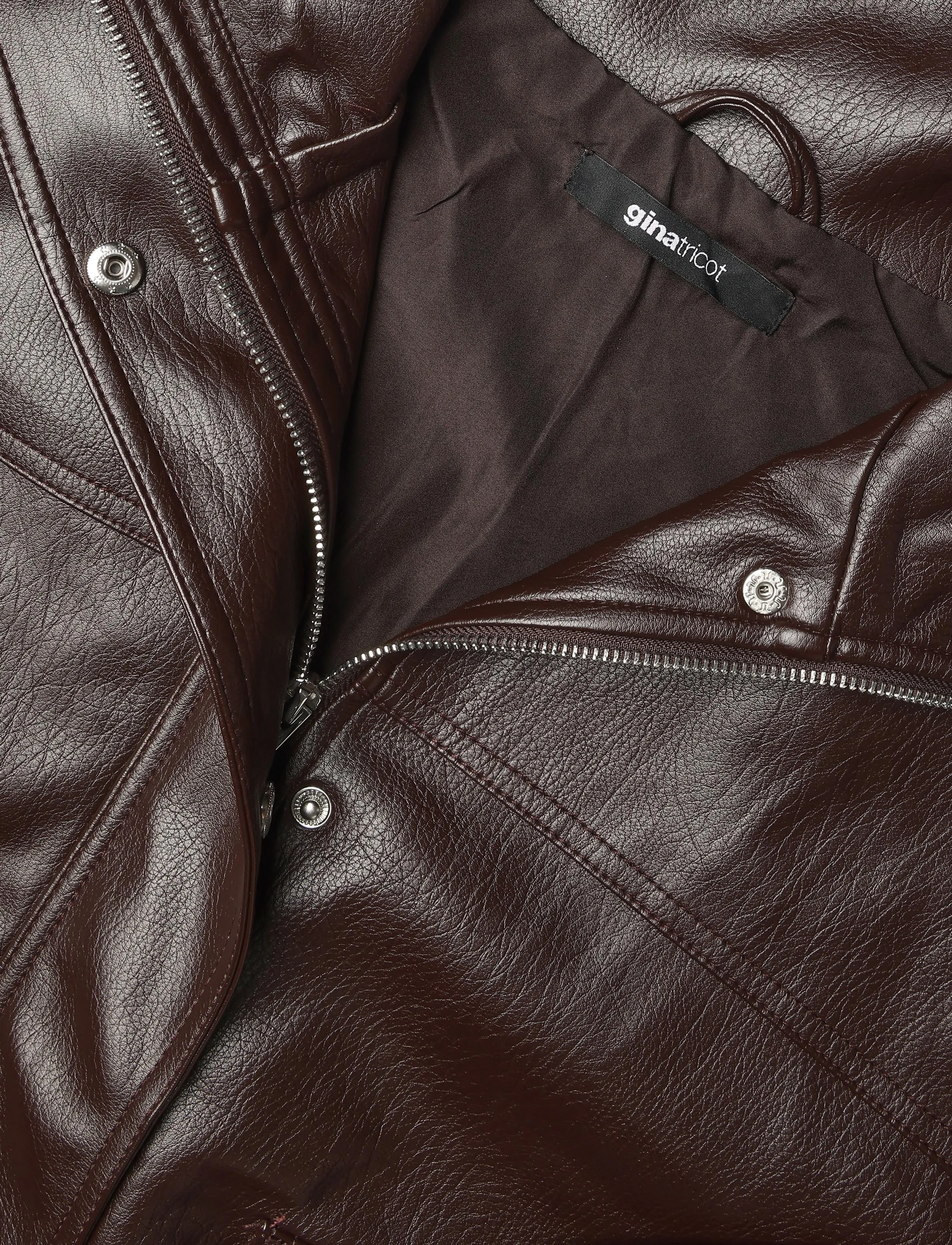Gina Tricot - Frill pu jacket - leather jackets - deep plum - 2