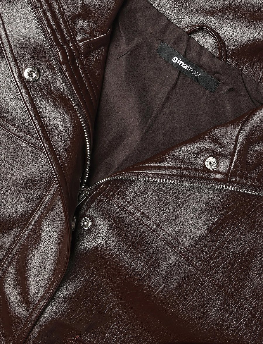 Gina Tricot - Frill pu jacket - leather jackets - deep plum - 2