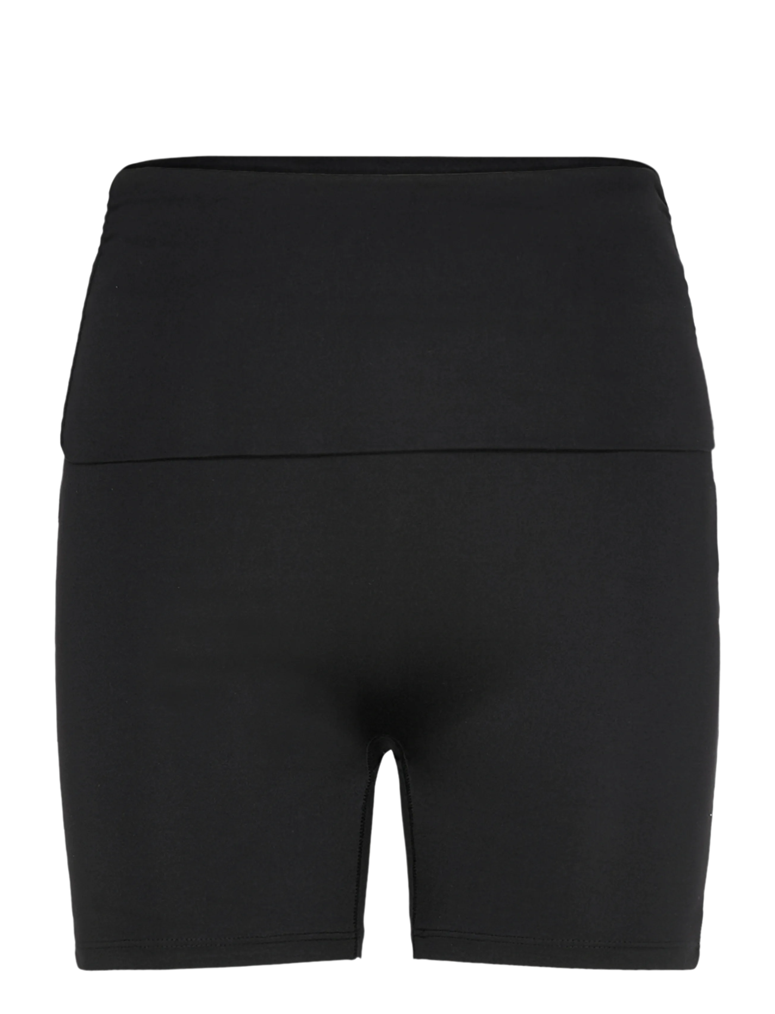 Gina Tricot Soft Folded Yoga Shorts, Kvinder, Højtaljede Yogashorts, Sort, Str: XS