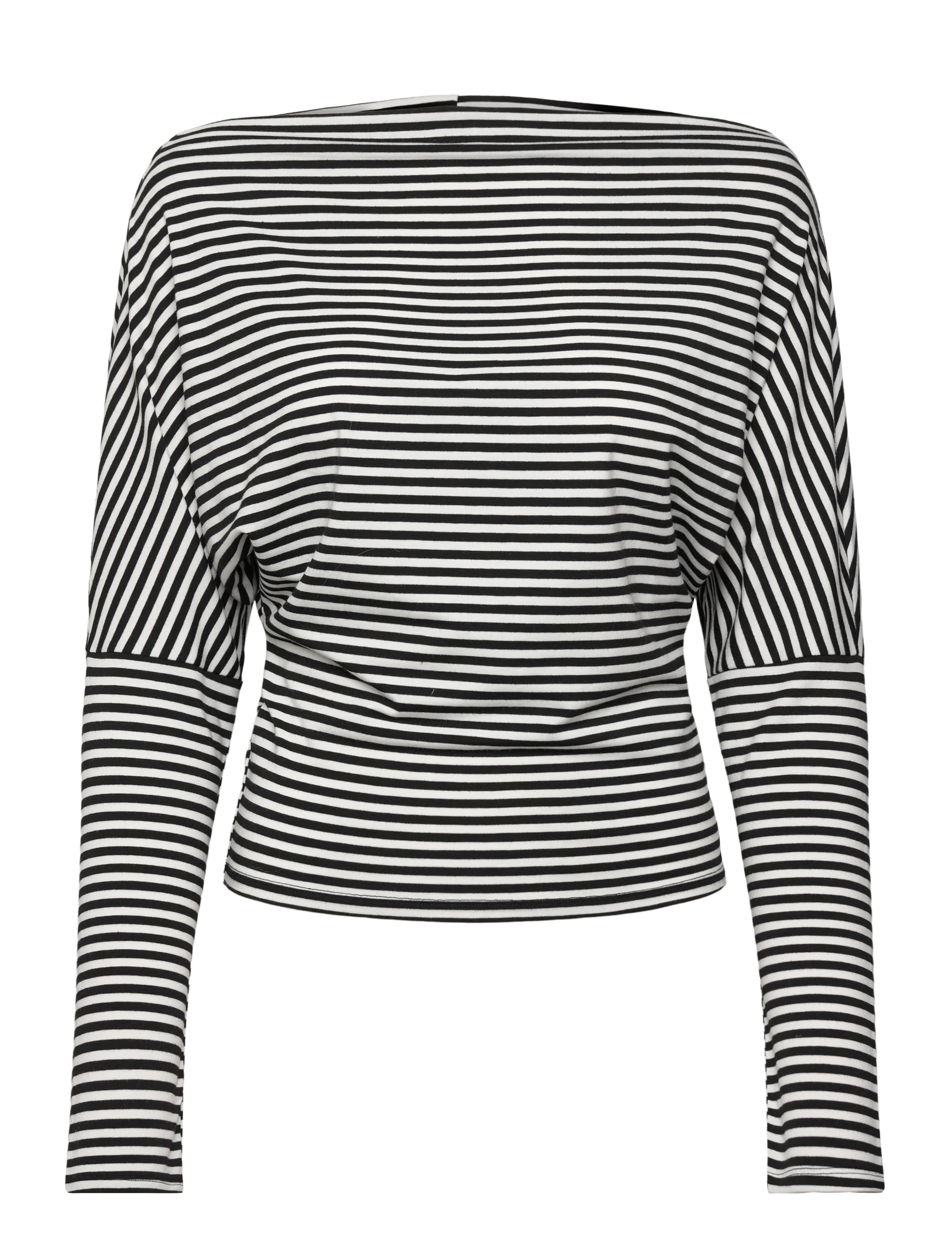 Gina Tricot Dropped shoulder top - Transitional Layering - STRIPE (1057) / black
