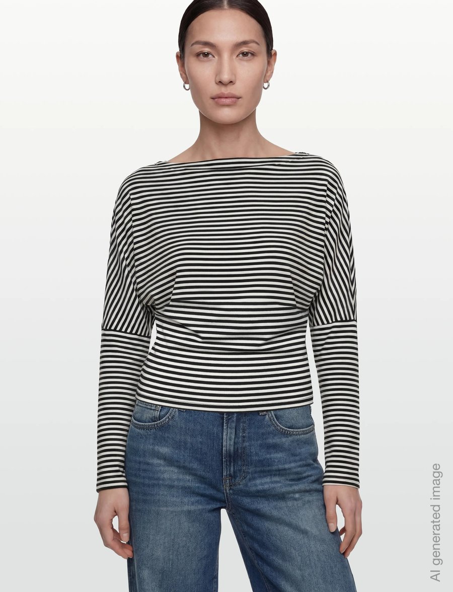 Gina Tricot - Dropped shoulder top - striktrøjer - stripe (1057) - 3