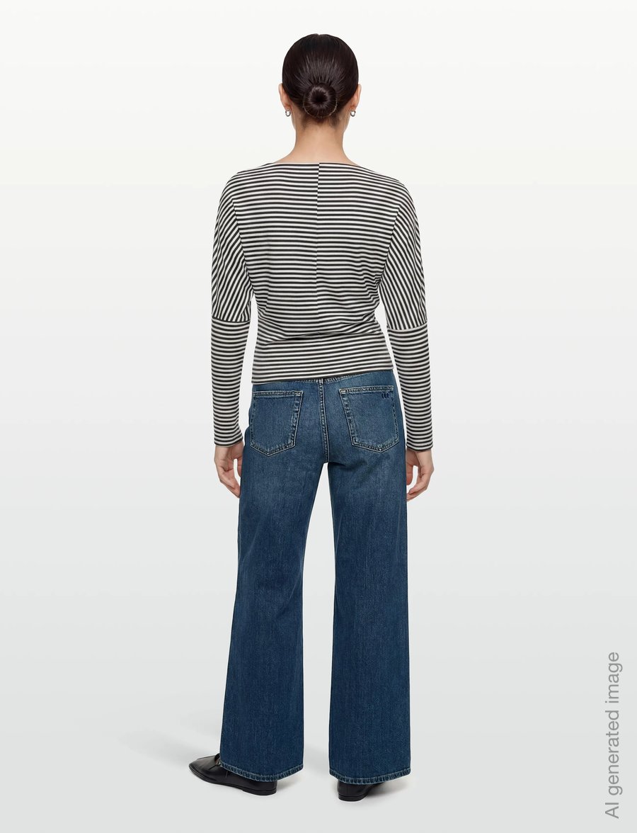 Gina Tricot - Dropped shoulder top - striktrøjer - stripe (1057) - 4