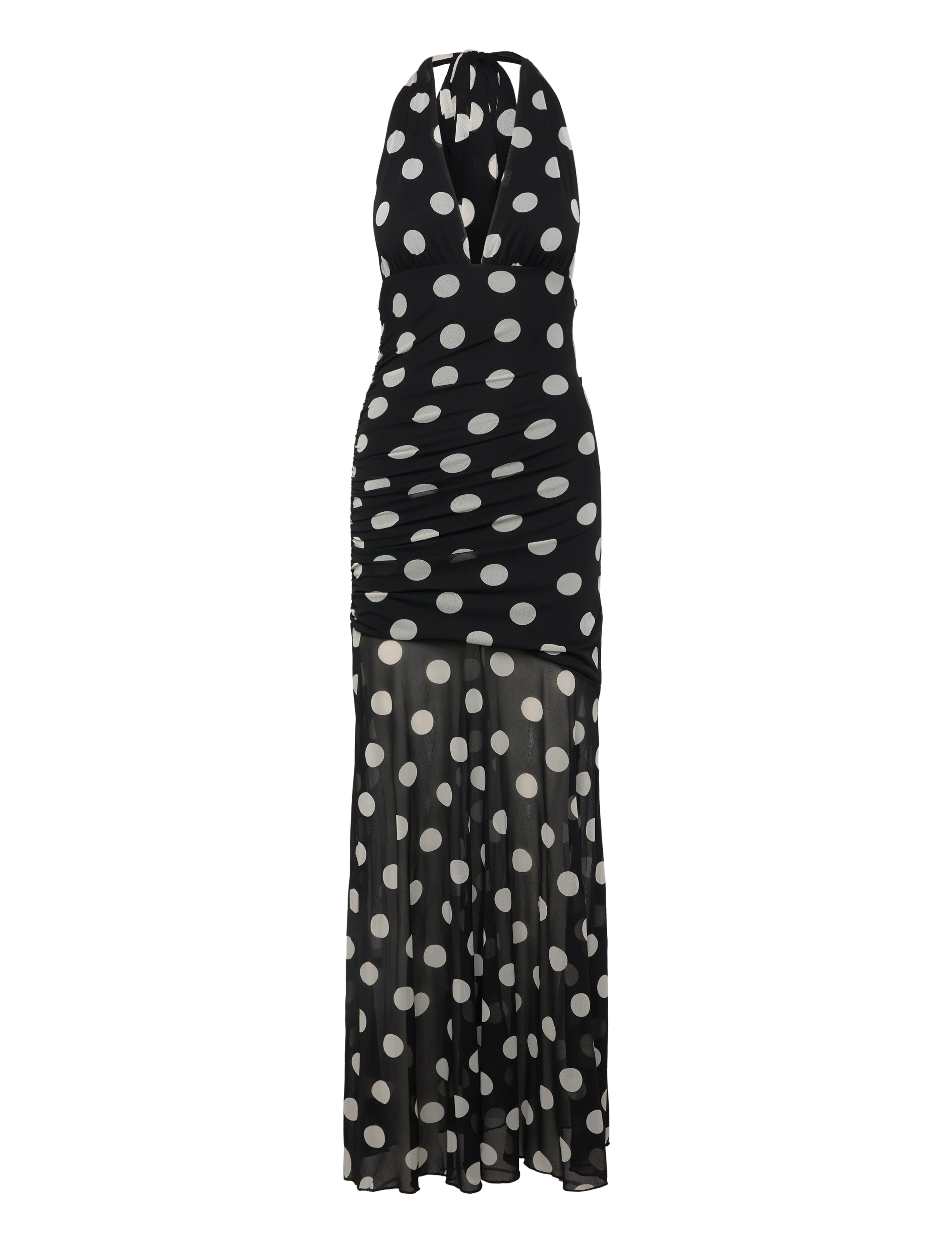 Gina Tricot Dropped waist dress - Riided - DOT PRINT (1039) / black