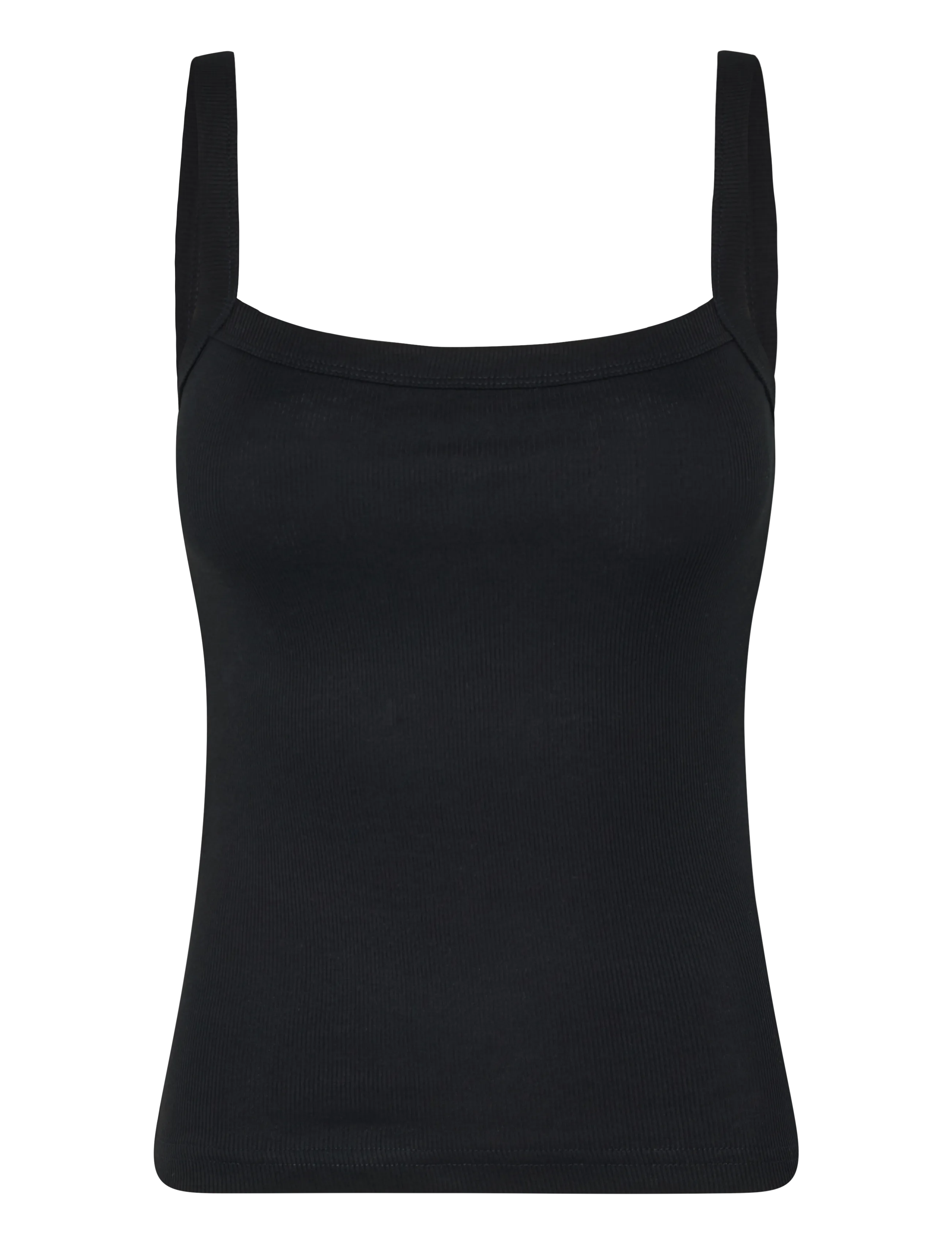 Gina Tricot Tight fit rib singlet - Skandinavisk mode - BLACK (9000) / black