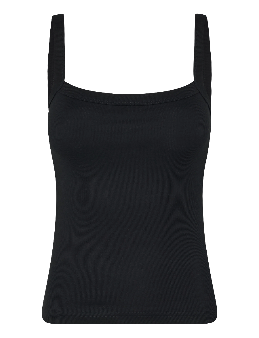 Gina Tricot - Tight fit rib singlet - varrukateta topid - black (9000) - 1
