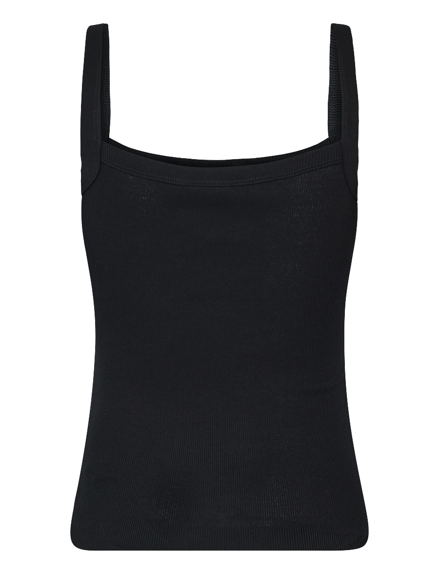 Gina Tricot - Tight fit rib singlet - varrukateta topid - black (9000) - 2