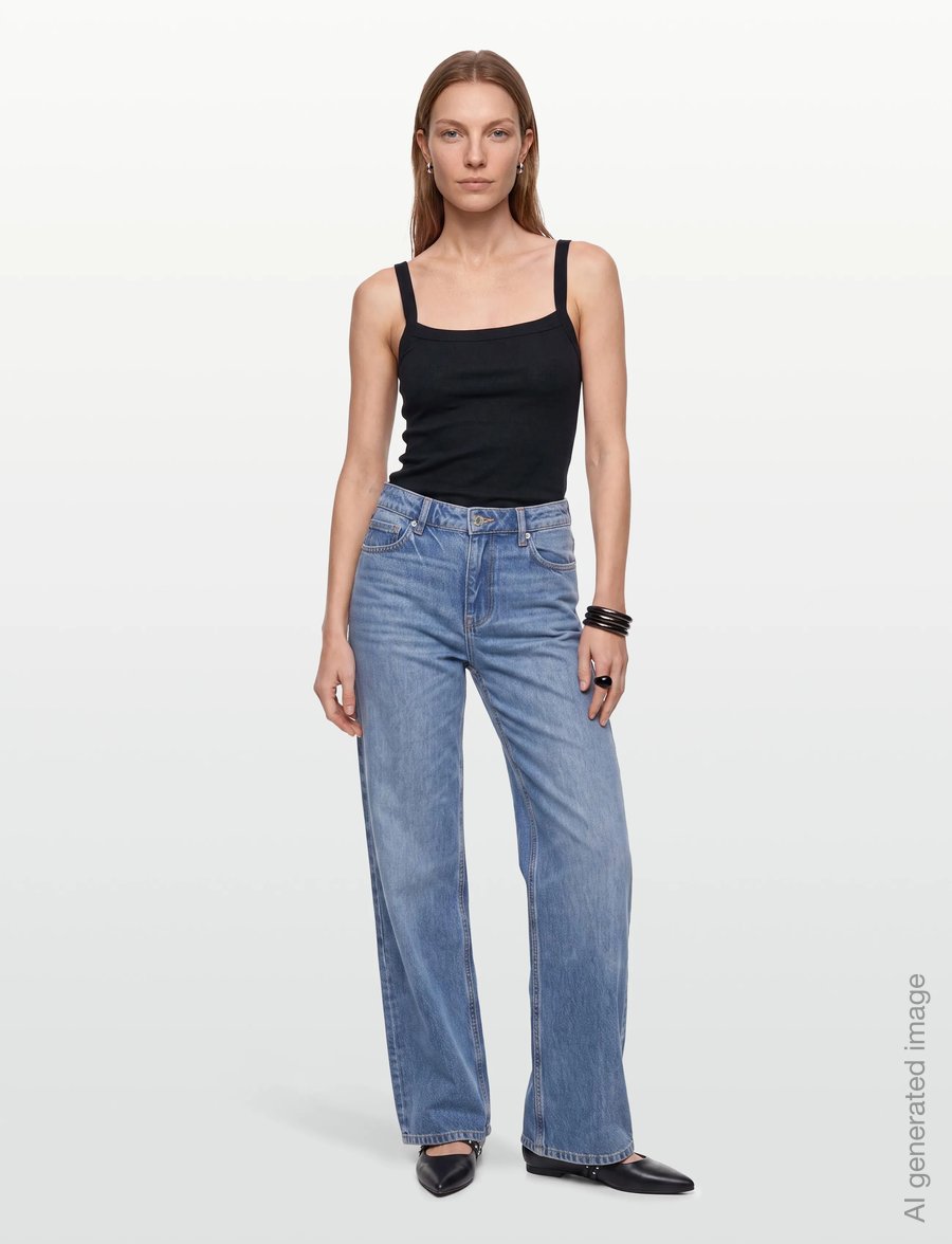 Gina Tricot - Tight fit rib singlet - varrukateta topid - black (9000) - 0