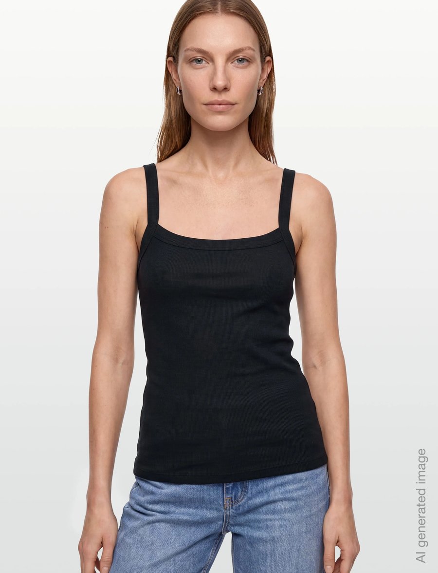 Gina Tricot - Tight fit rib singlet - varrukateta topid - black (9000) - 3